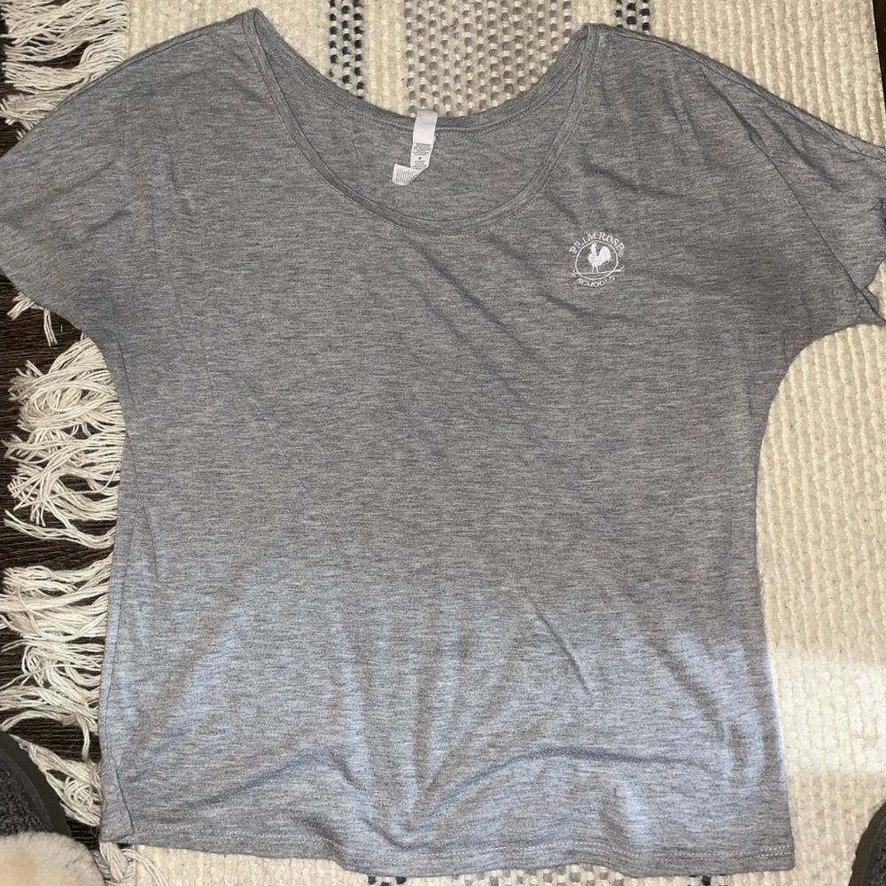 Light grey primrose top.